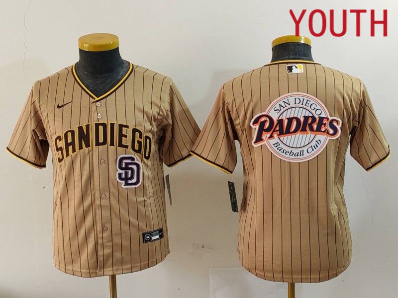 Youth San Diego Padres Blank Brown Stripe Game 2024 Nike MLB Jersey style 9024